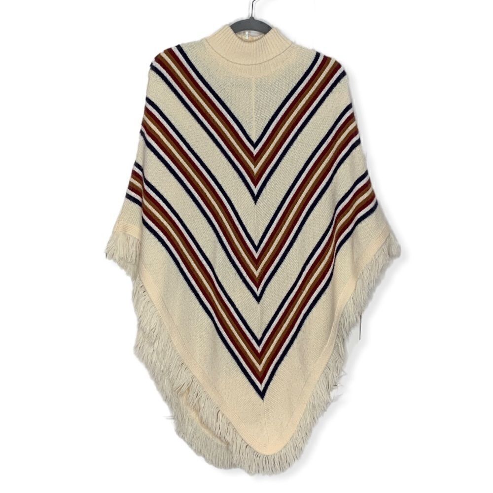 Hand knit Chevron Poncho